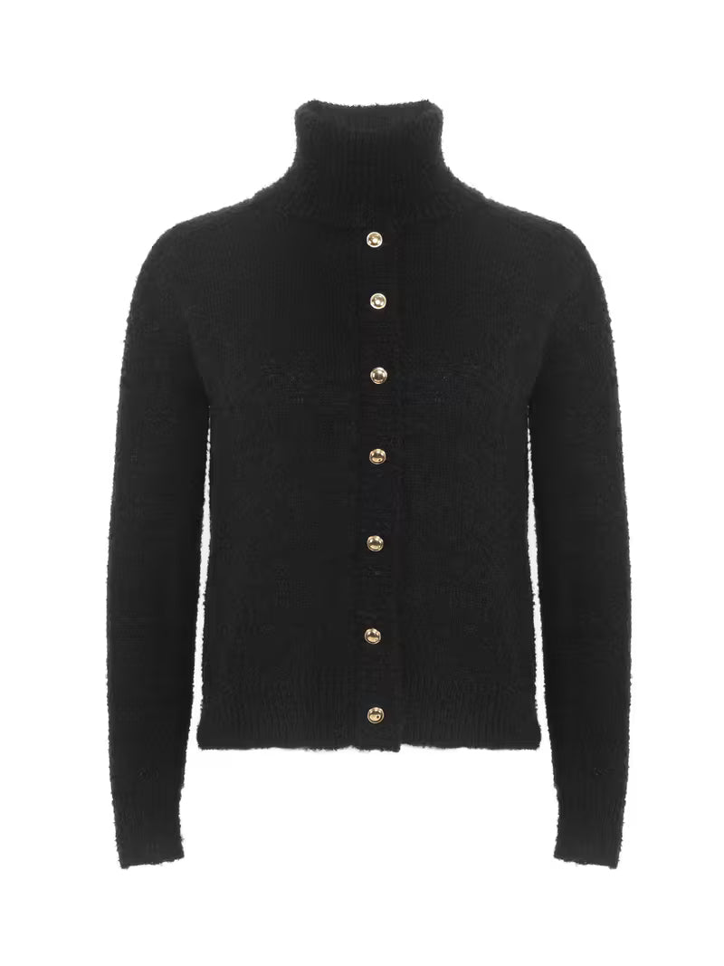 Pullover noir col montant