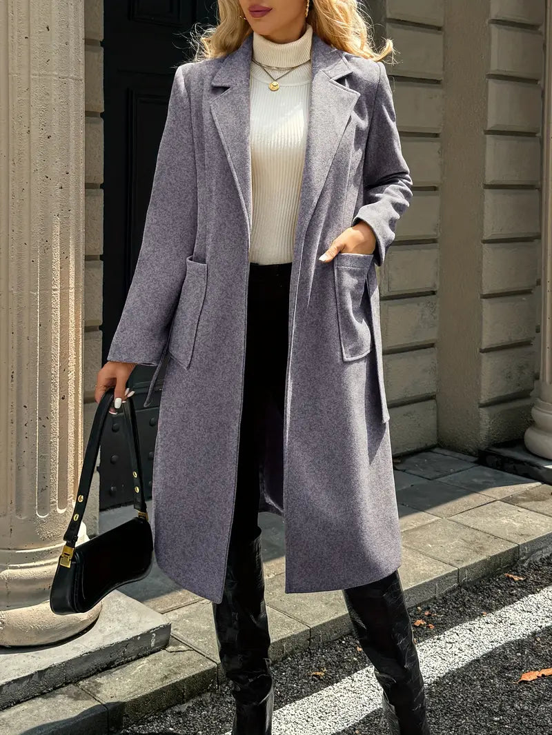 Manteau élégant long structuré femme