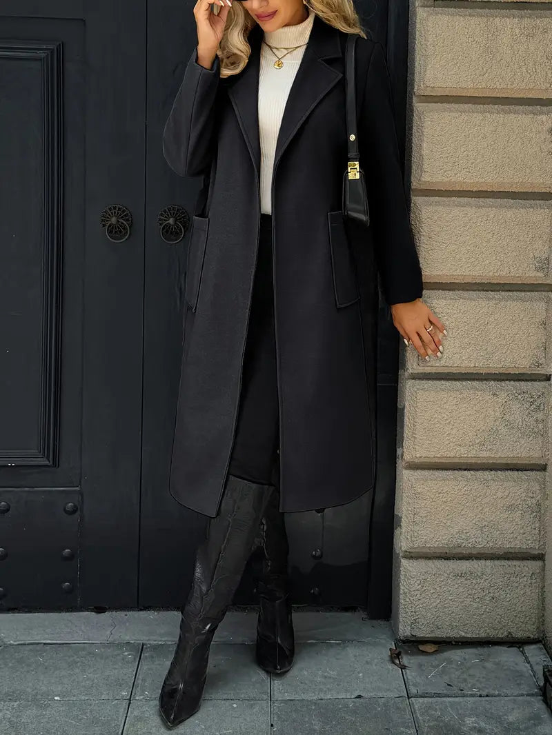 Manteau élégant long structuré femme