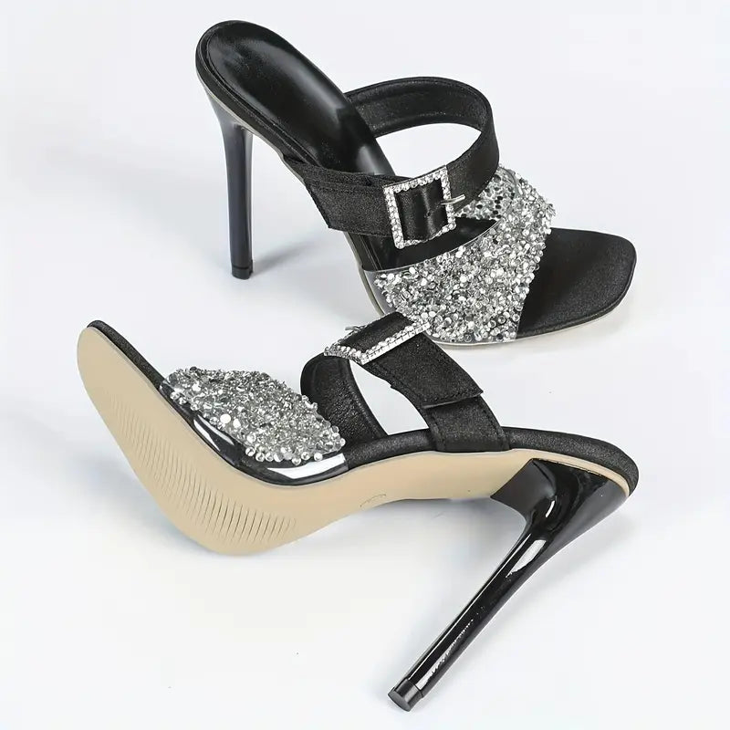Sandales à talons aiguilles avec sequins