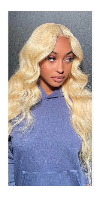 Perruque blonde ondulée 100% cheveux humains