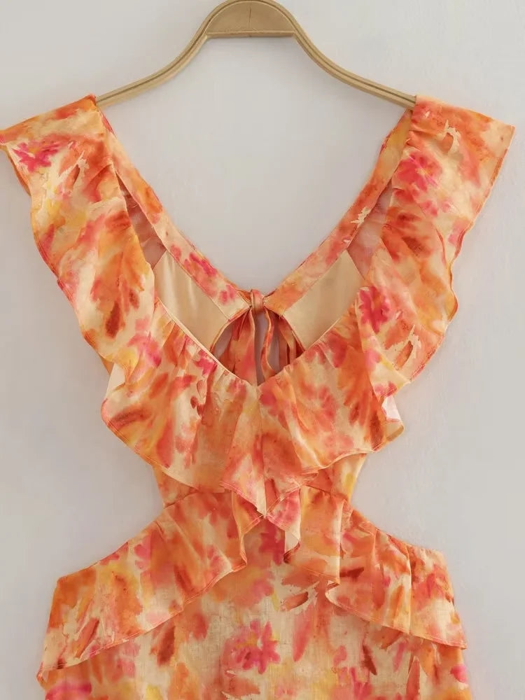 Robe longue d'été dos nu