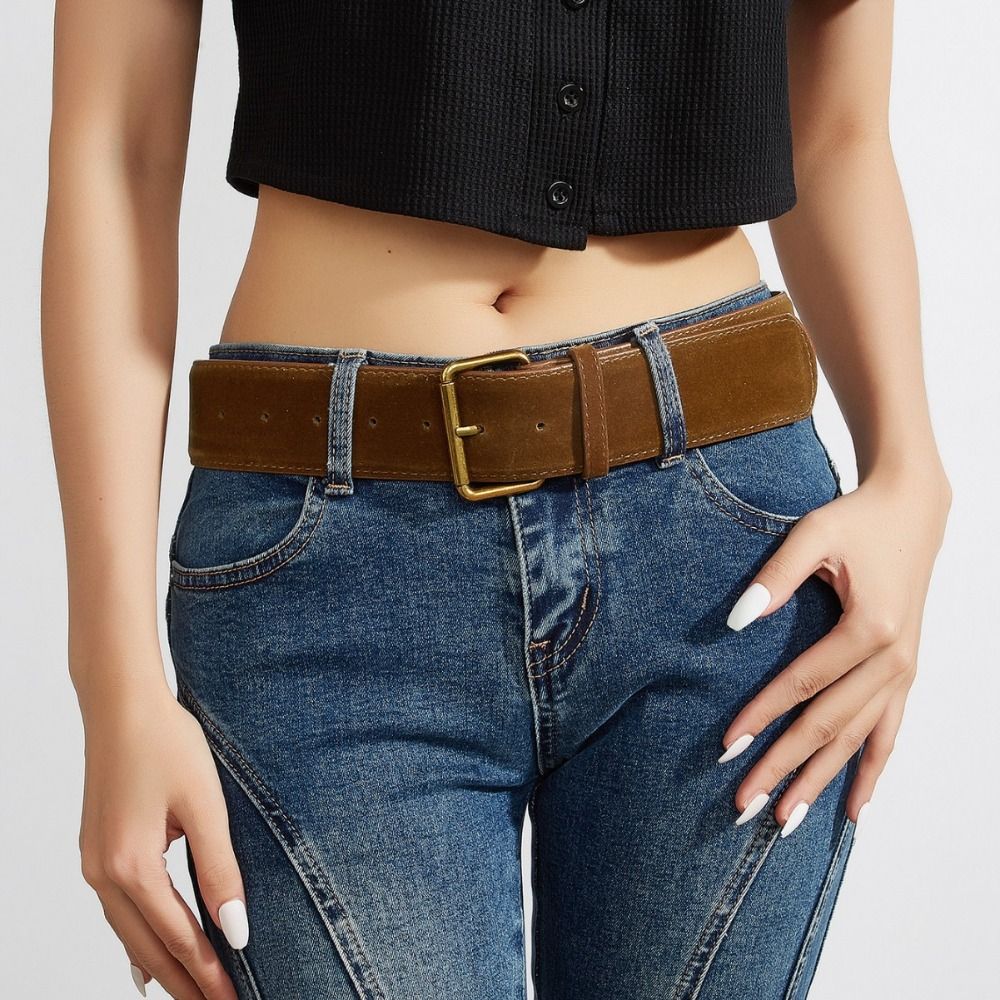 Ceinture marron en faux daim
