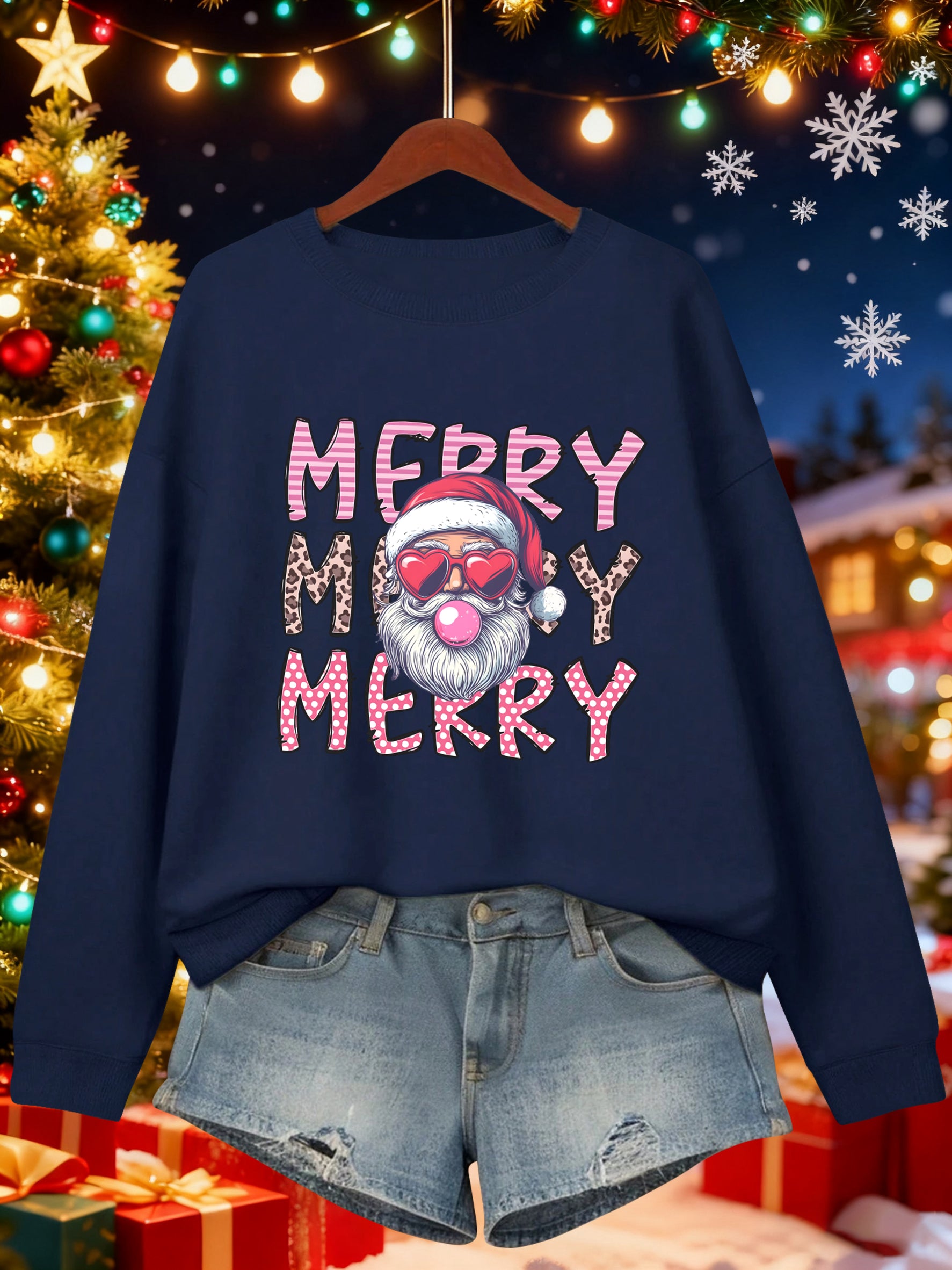 Sweater de Noël bleue marine