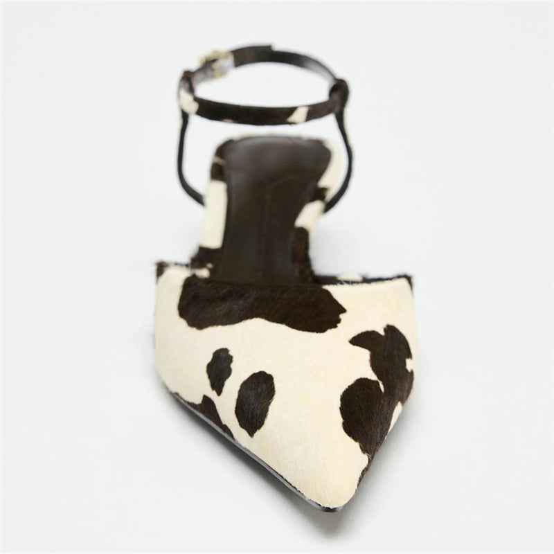 Escarpins coutures en cuir véritable de vache pour femme