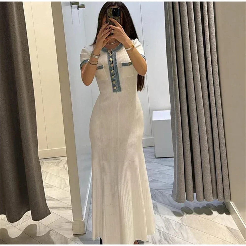 Robe longue manches courtes