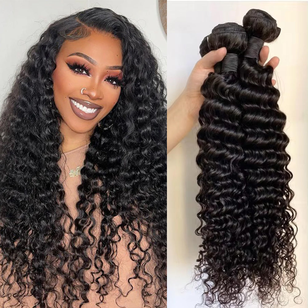 Tissage frisé naturel 100% cheveux humain