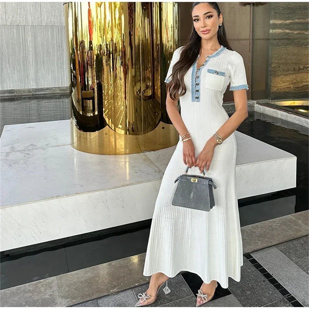 Robe longue manches courtes
