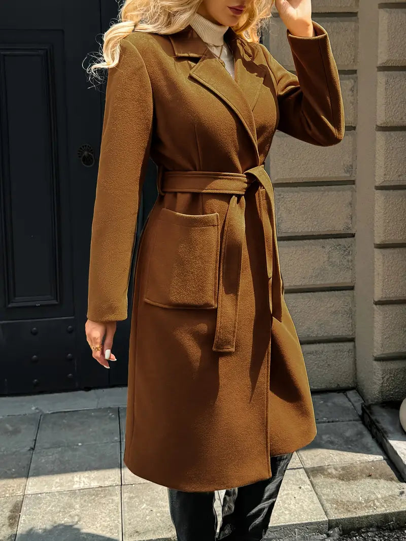 Manteau élégant long structuré femme
