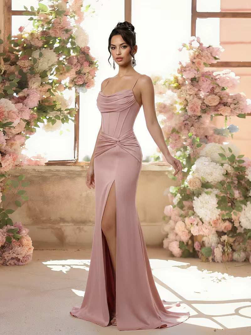 Robes de soirée élégante manches bretelles