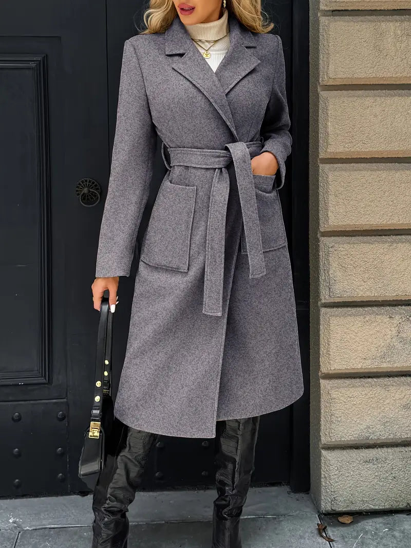 Manteau élégant long structuré femme