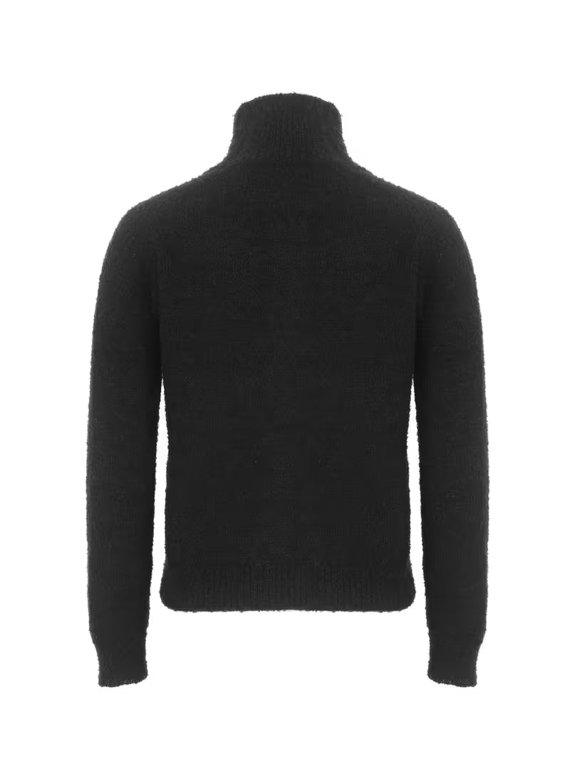 Pullover noir col montant
