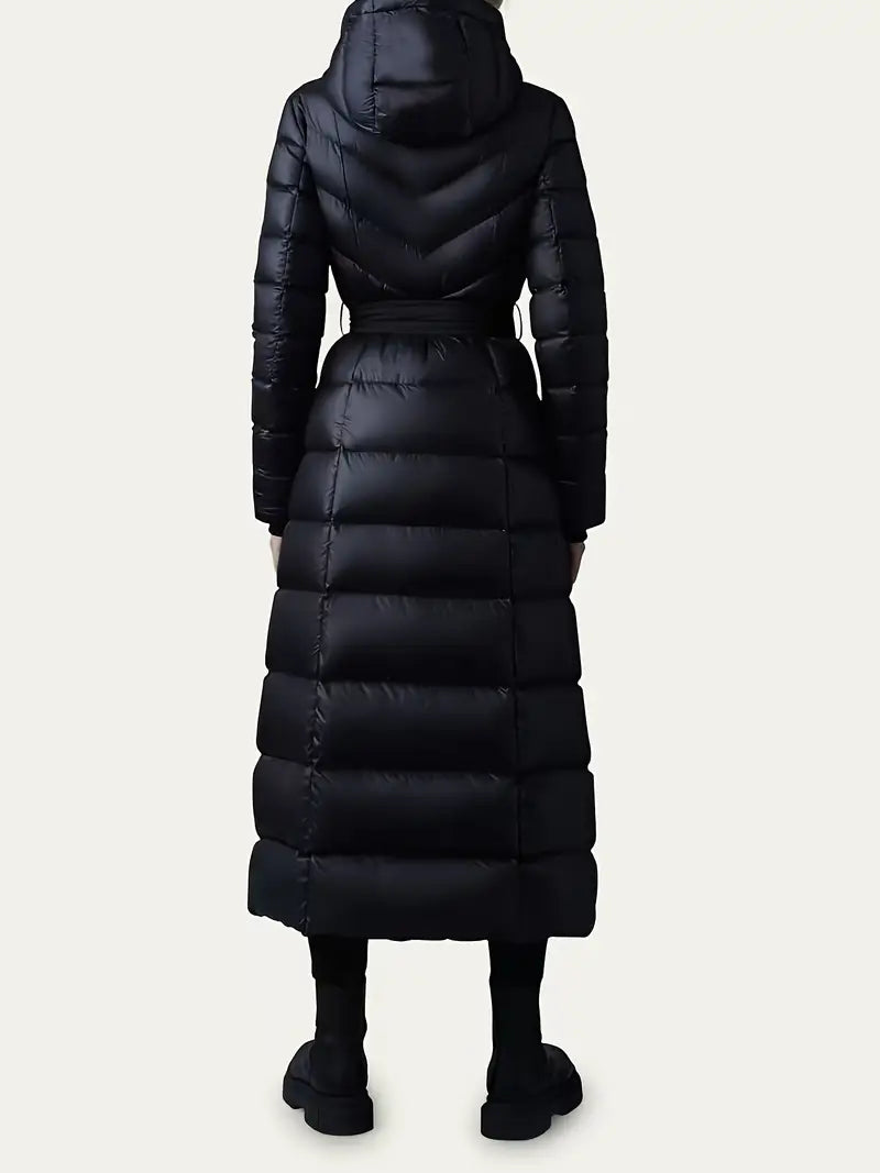 Doudoune longue à capuche femme