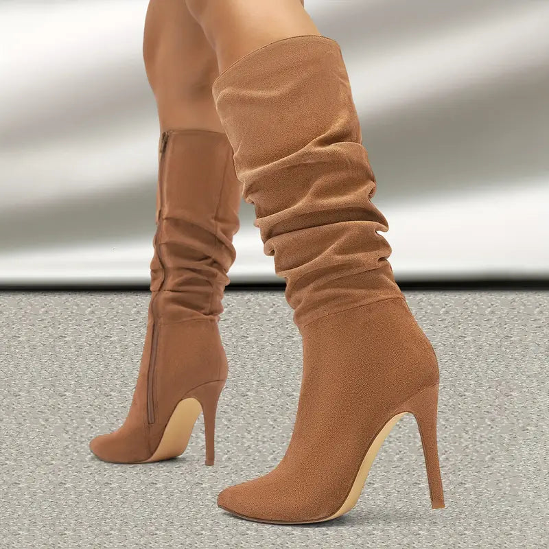 Bottes élégantes en faux daim pour femme