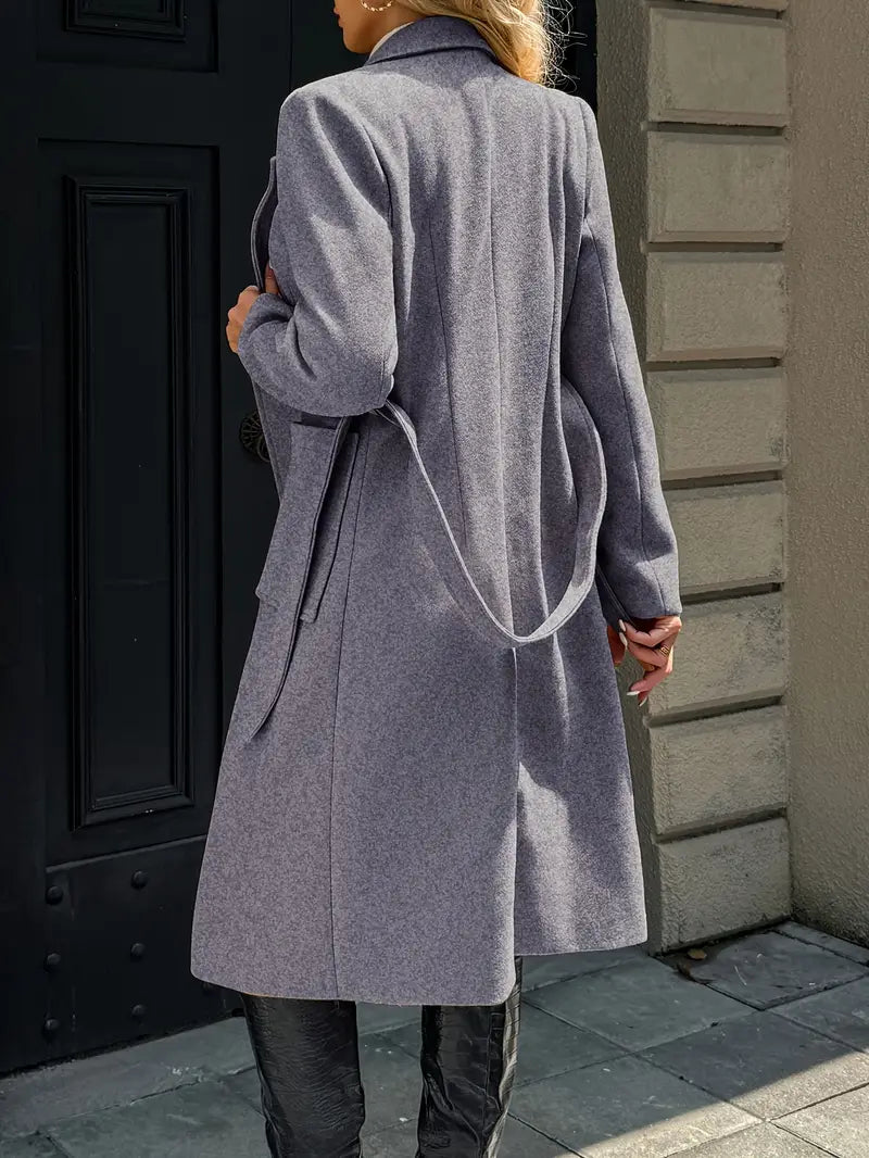 Manteau élégant long structuré femme