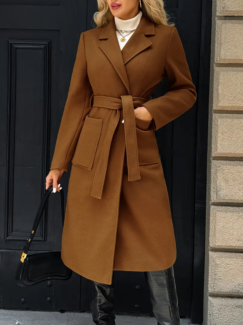 Manteau élégant long structuré femme