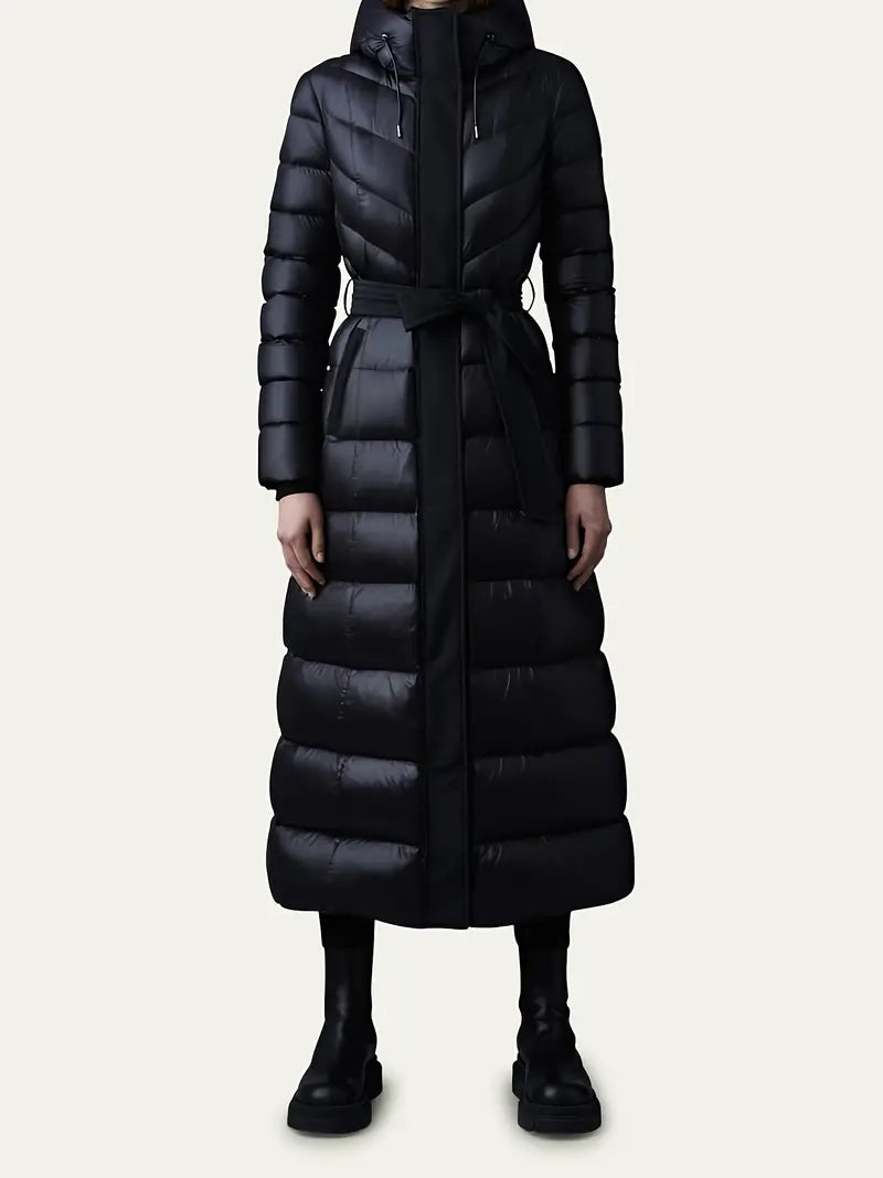 Doudoune longue à capuche femme