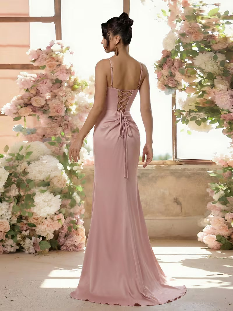 Robes de soirée élégante manches bretelles