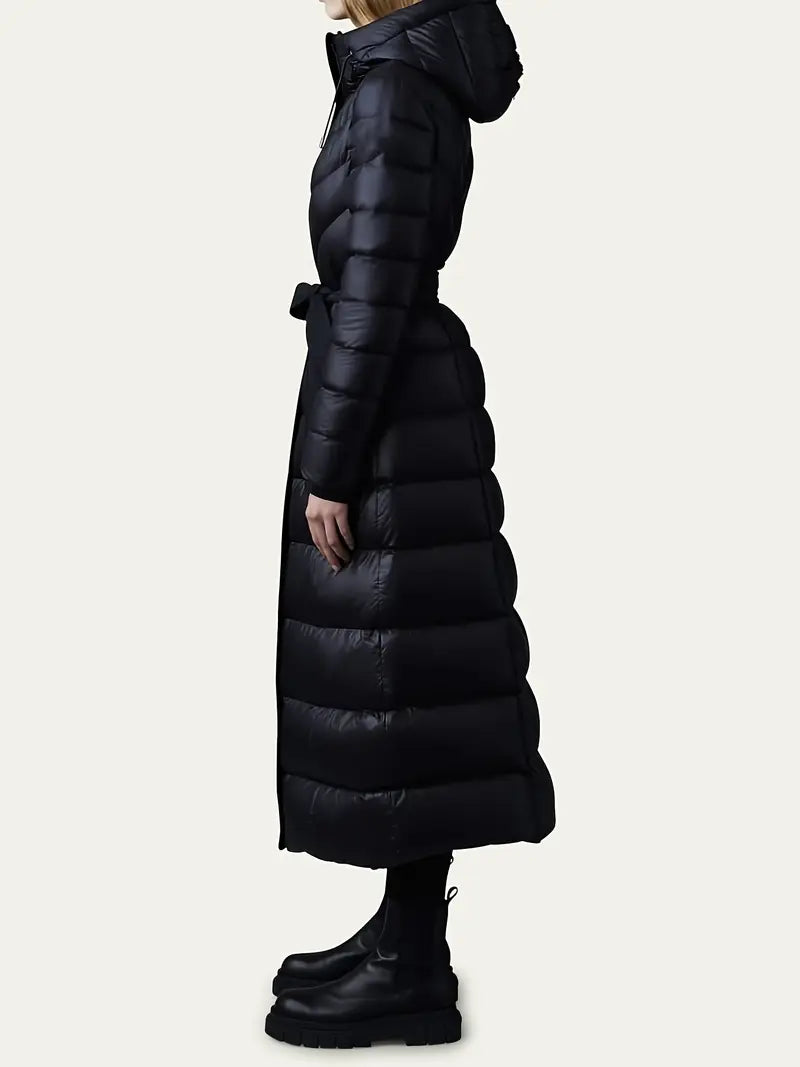 Doudoune longue à capuche femme