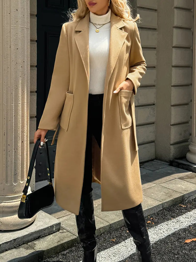 Manteau élégant long structuré femme