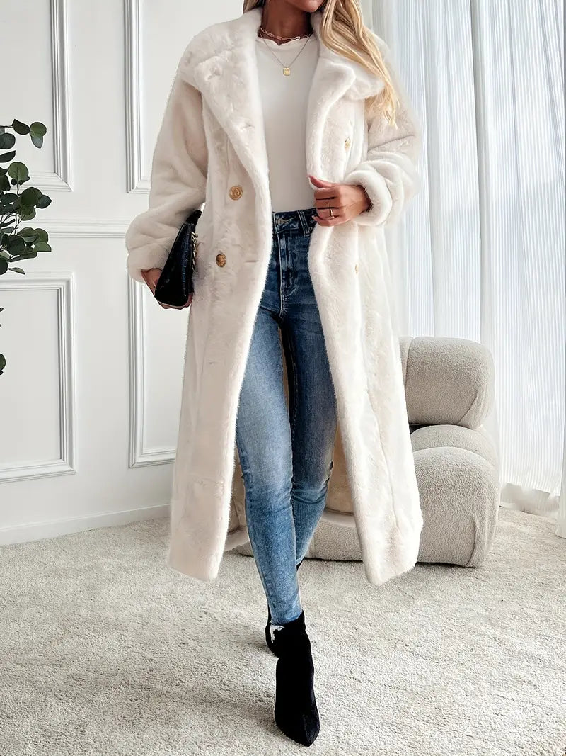 Manteau Elégant en Fausse Fourrure Femme