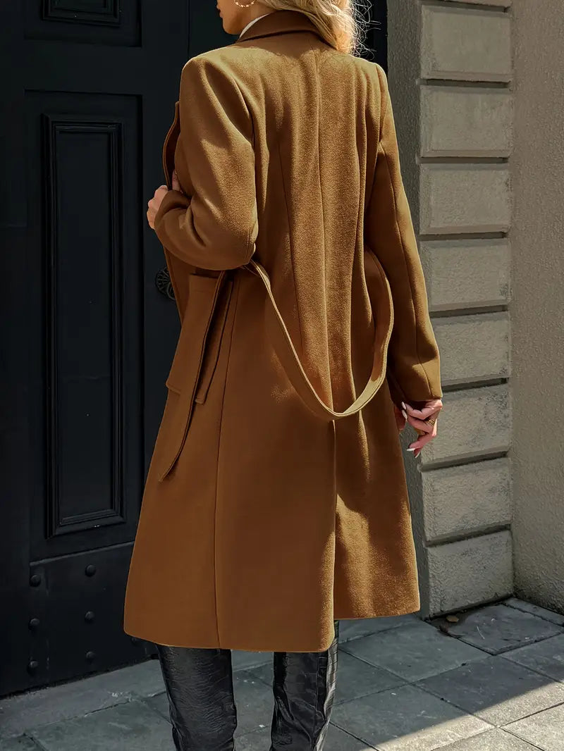 Manteau élégant long structuré femme