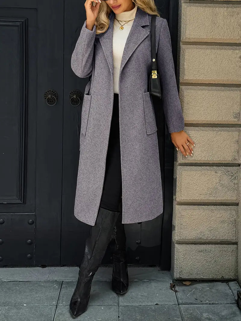 Manteau élégant long structuré femme