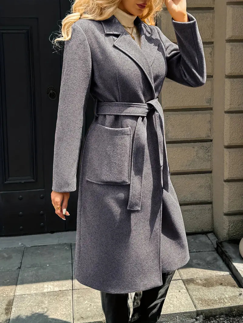 Manteau élégant long structuré femme