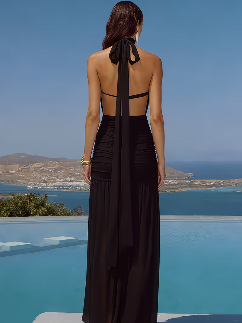 Robe longue élégante dos nu