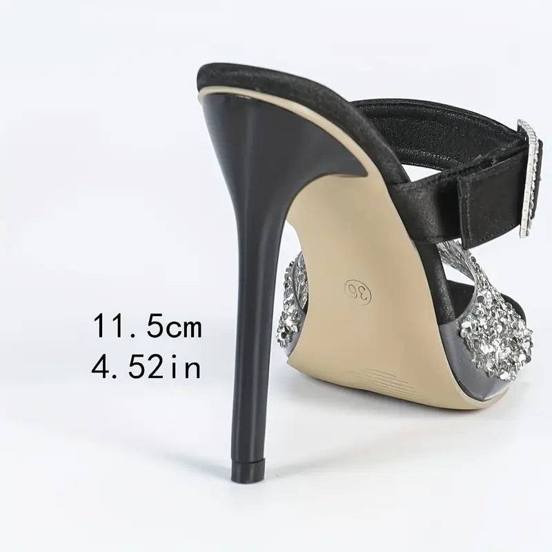 Sandales à talons aiguilles avec sequins