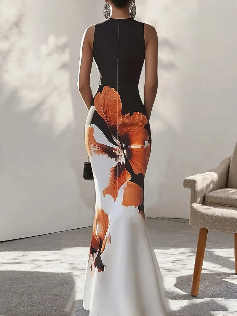Robe de gala imprimée florale