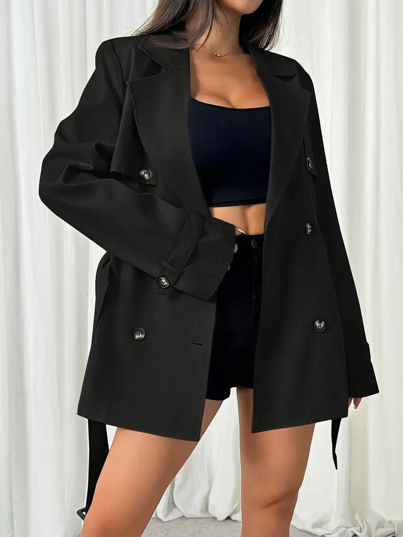 Trench élégant ceinturé à la taille femme