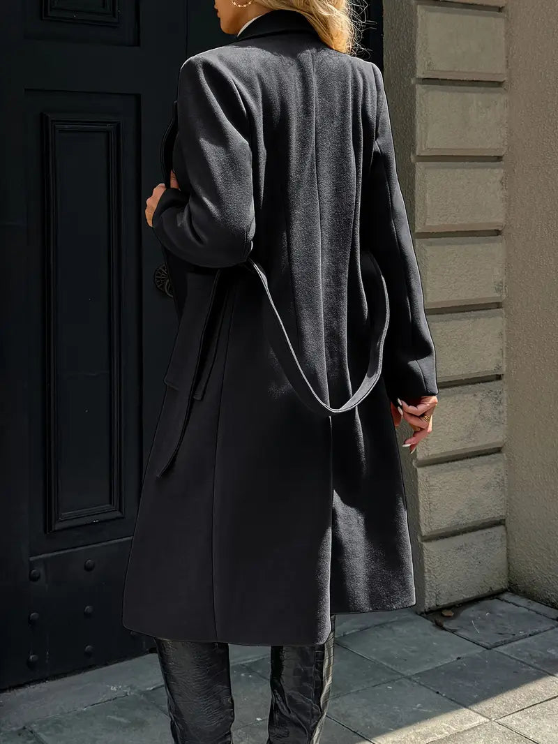 Manteau élégant long structuré femme