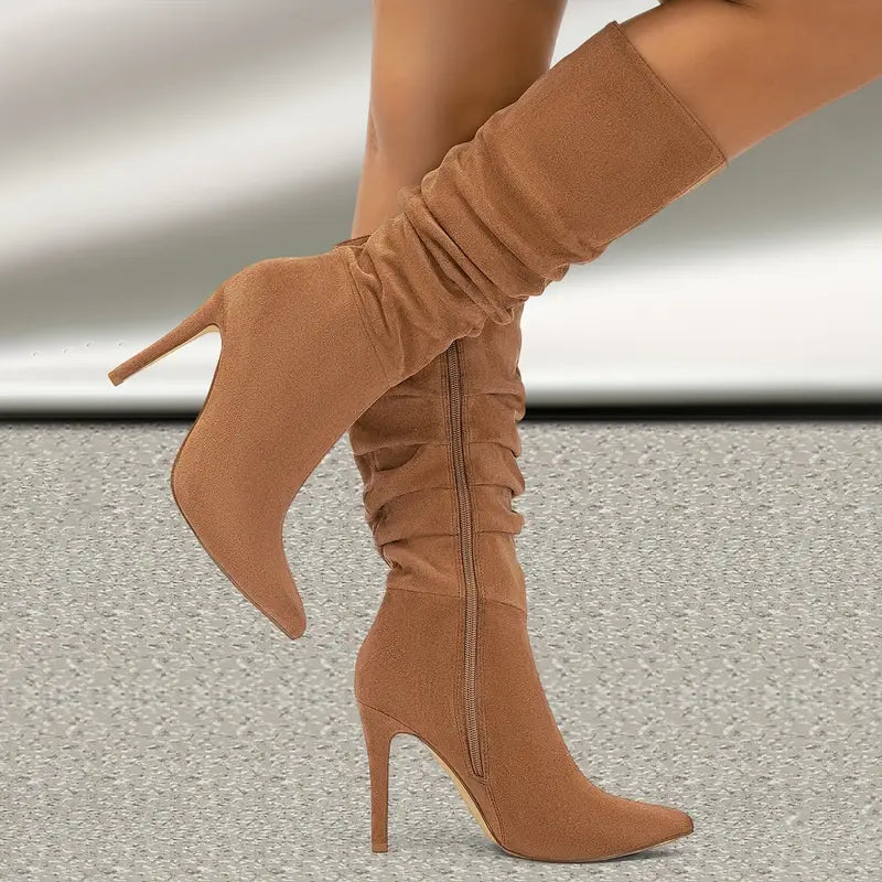 Bottes élégantes en faux daim pour femme