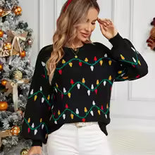 Pull de noël motif Guirlande Lumineuse