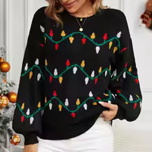Pull de noël motif Guirlande Lumineuse