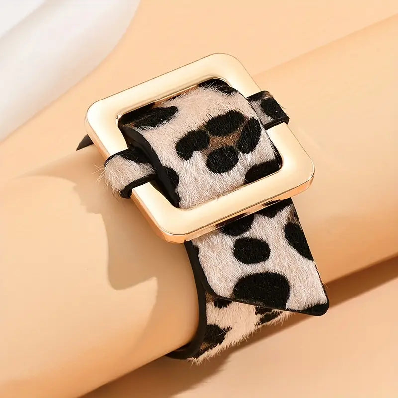 Bracelet faux cuir motif vache