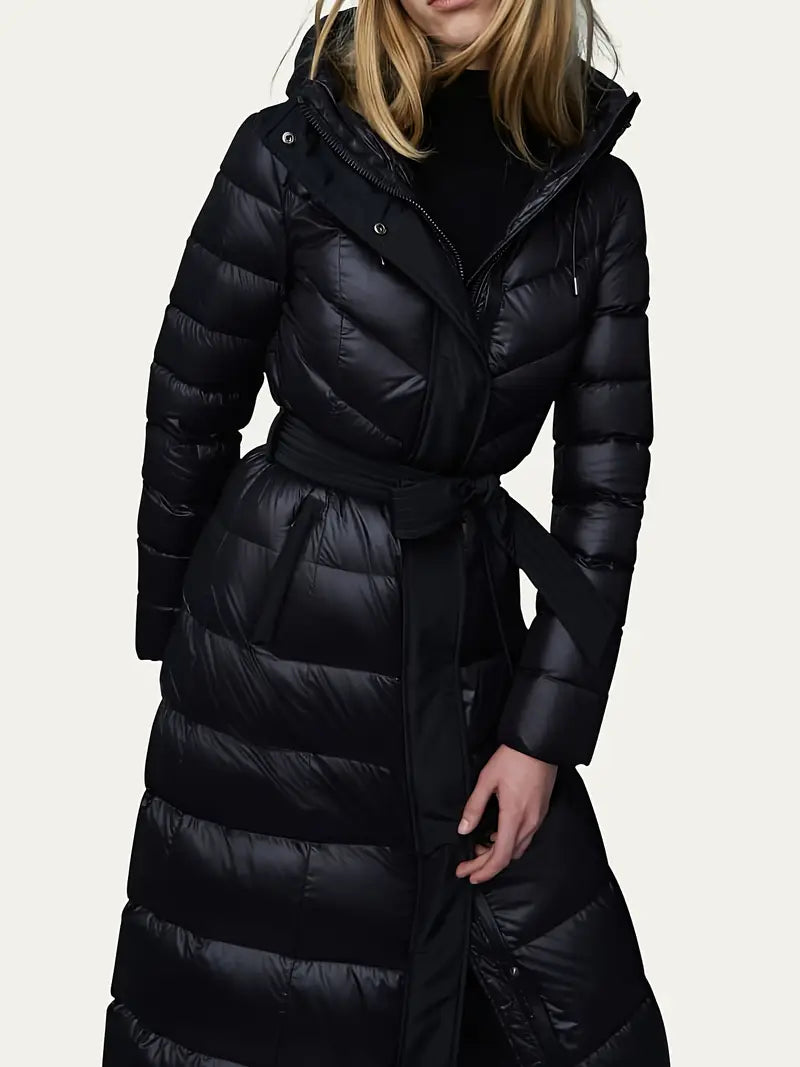 Doudoune longue à capuche femme