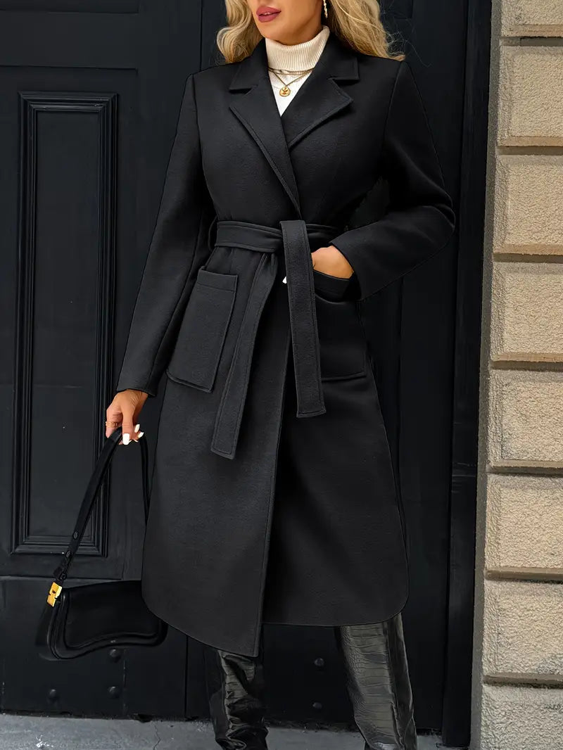 Manteau élégant long structuré femme