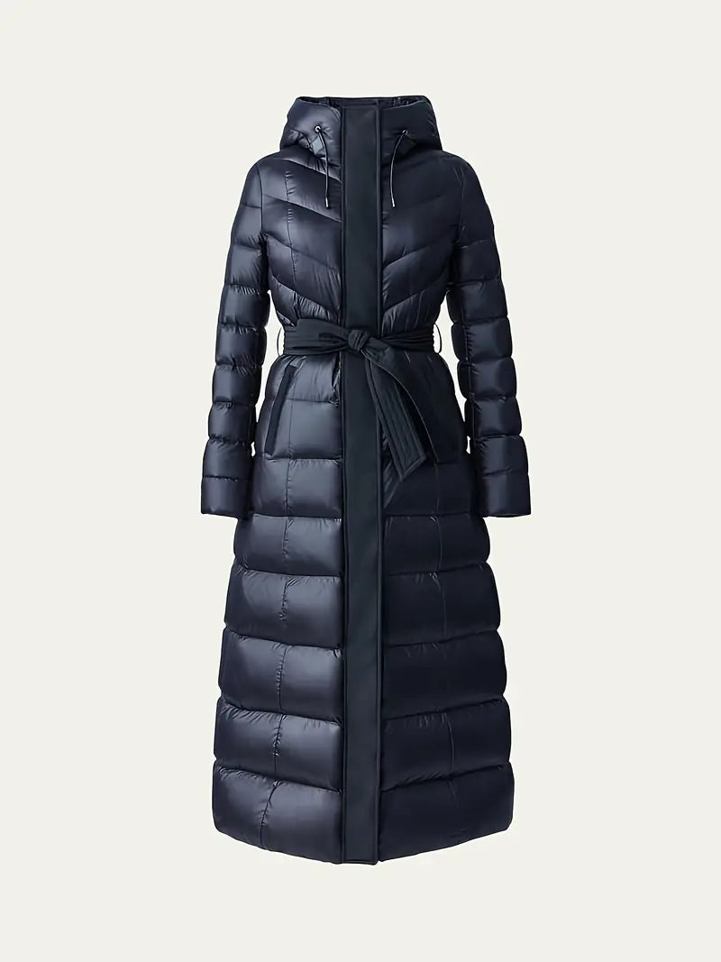 Doudoune longue à capuche femme