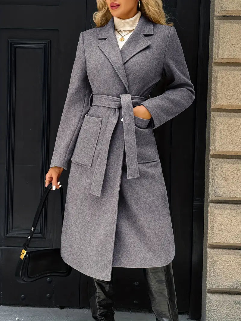 Manteau élégant long structuré femme