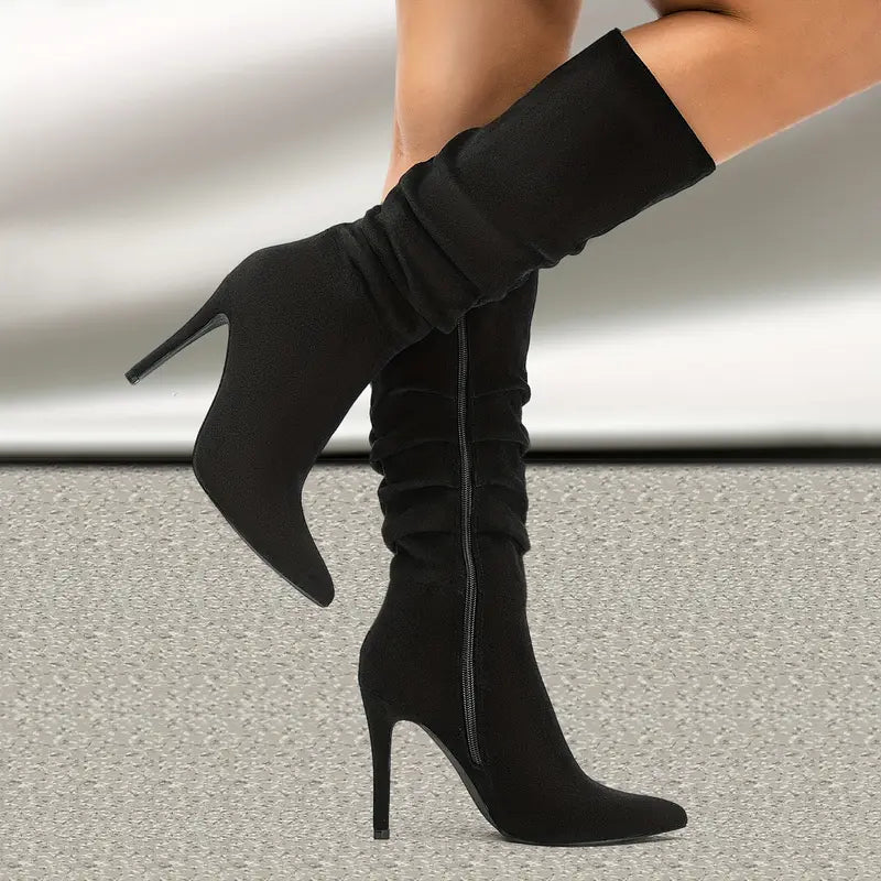 Bottes élégantes en faux daim pour femme