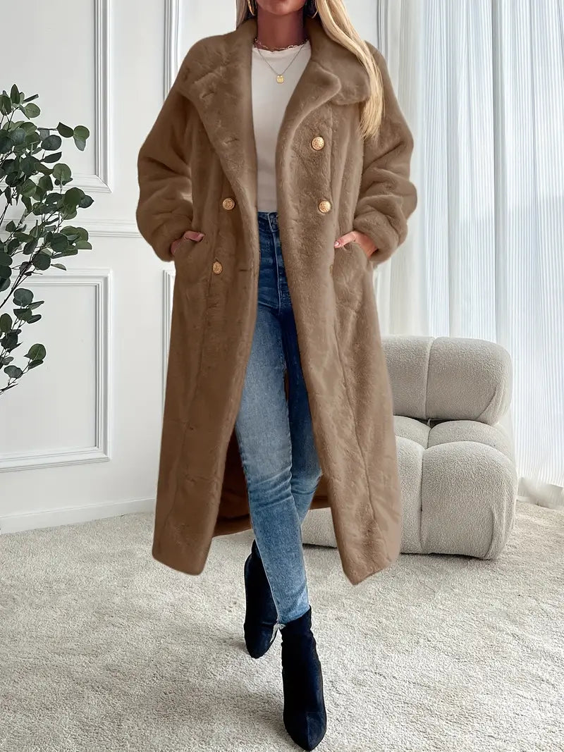 Manteau Elégant en Fausse Fourrure Femme