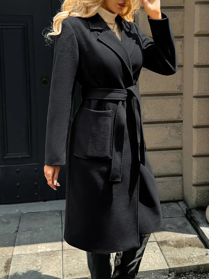 Manteau élégant long structuré femme