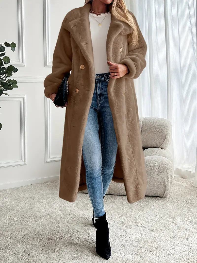 Manteau Elégant en Fausse Fourrure Femme
