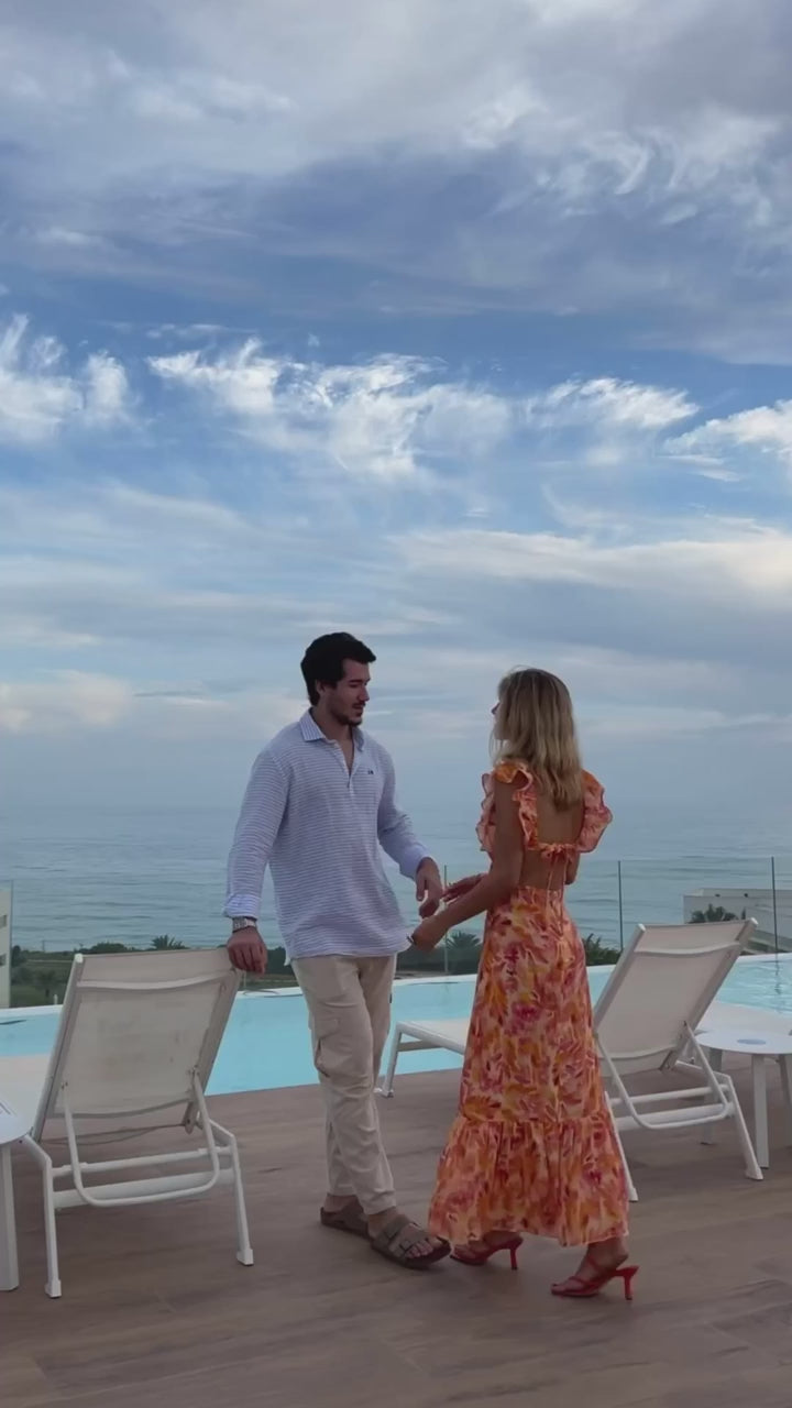 Robe longue d'été dos nu